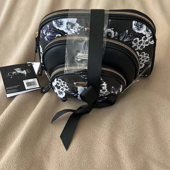 Sold ❤️Gift idea❤️JOAN&DAVID 3 pieces done cosmetic set floral brand - Picture 1 of 7